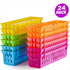 Prextex Classroom Pencil Organizer - Pencil or Crayon Basket in Variety Colors (12 Pack)