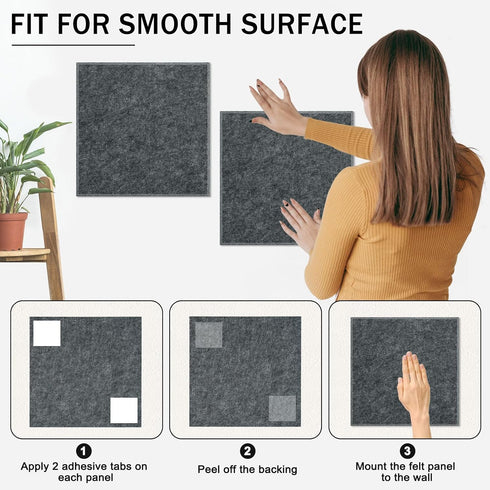 Large Cork Board Tiles, 12 Pack 47" x 35" Self Adhesive Bulletin Board for Office, School & Home - Grey with 120