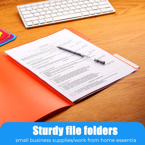Habgp 9 Pcs File Folders - Manilla Folders 8.5 x 11 Inch, 1/3-Cut Tab Colored File Folders