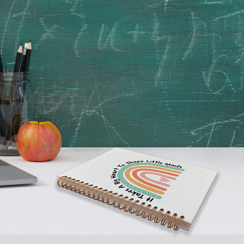 Teacher Appreciation Gifts Spiral Notebook Journal, 5.5 x 8.3 inches, It Takes a Big Heart to Shape Little Minds
