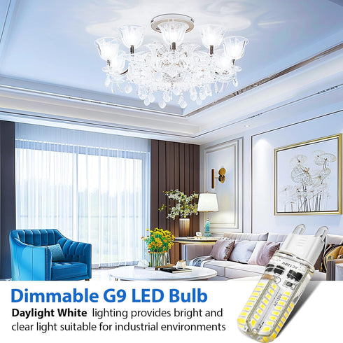 YGS-Tech Dimmable G9 LED Bulbs, 4W (35W Halogen Equivalent), 6000K Daylight White, 10-Pack