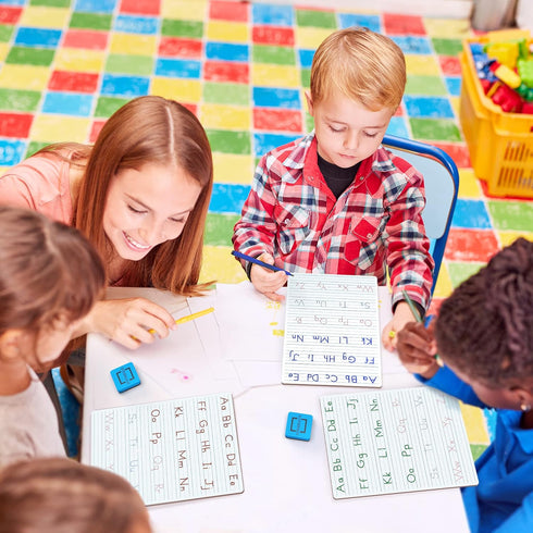Dry Erase Handwriting Practice White Boards, 5 Boards & Erasers for Learning
