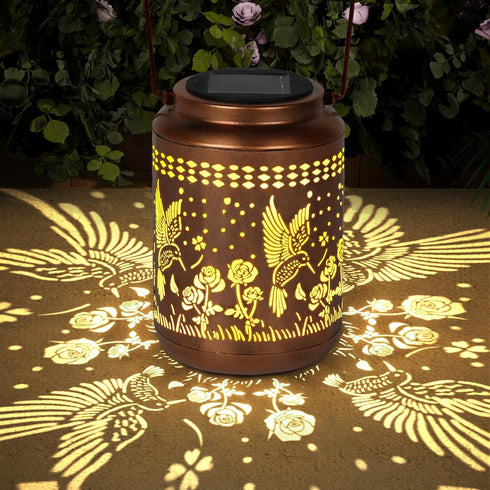 Hummingbird Solar Lantern Outdoor Hummingbird Decor Garden Decor Waterproof Decor Light Hanging