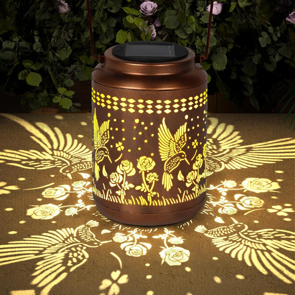 Hummingbird Solar Lantern Outdoor Hummingbird Decor Garden Decor Waterproof Decor Light Hanging