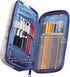 LIHIT LAB Double Pen Case, Large, 4.1 x 8.7", Blue