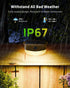 50ft,15 Lighting,IP67 Solar Fence Lights with Remote Control Multi Colors Solar Powered Outdoor Step Waterproof Led