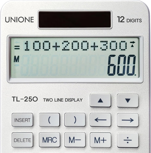 New Desktop Calculator, Two Line Display, History Function with 30 Memories, Large LCD for Home & Office, Silver