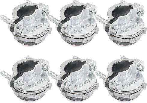 6PCS 1 inch NM Cable Clamp Connectors for Metallic Conduit Protect Cables, Silver Type