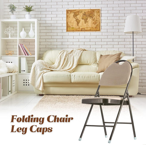 72 7/8 Inch Jetec Pieces Folding Chair Leg Caps Heavy-Duty Plastic Chair End Caps Non-Marring Furniture Glides Round