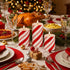 Set 3 Christmas Glitter Red Stripes LED Flameless Candles, Battery Operated Real Wax Pillar Candles with Remote