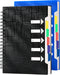 CAGIE 2 Pack College Ruled Spiral Notebooks - 480 Pages, 5 Subject with Tabs, A4 Notebooks