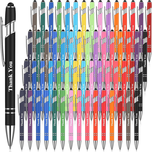 Sherr 120 Pieces Christmas Thank You Pens - Touch Screen 2 in 1 Pens with Stylus Tip for Events and Office Gifts