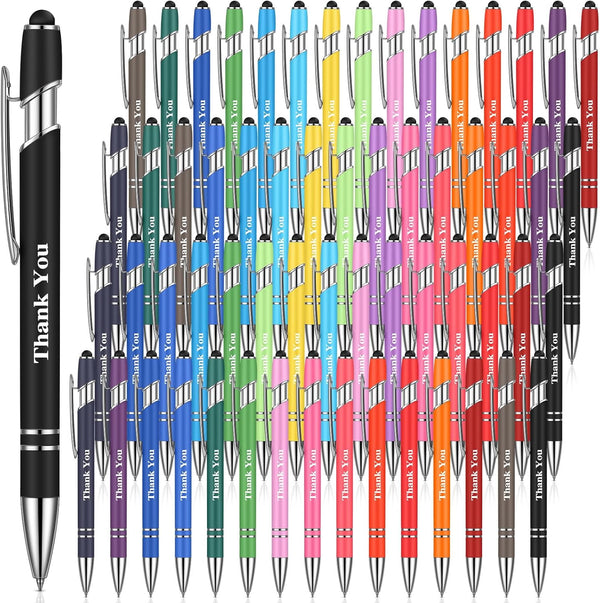 Sherr 120 Pieces Christmas Thank You Pens - Touch Screen 2 in 1 Pens with Stylus Tip for Events and Office Gifts