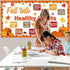 Fall Healthy Bulletin Board, Maple Leaves Pumpkin Cutouts for Class School Office
