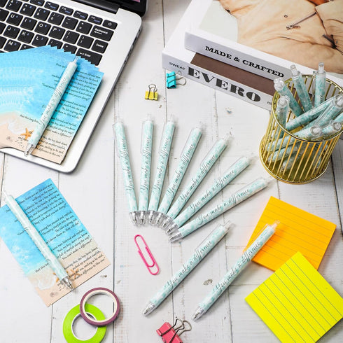 Seajan 30 Sets Starfish Story Gifts Inspirational Ballpoint Pens with Motivational Cards for Teacher Employee Gifts