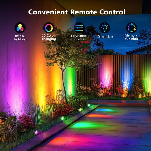 Lights,8W Control,2-in 1 85-265V (1 OurLeeme Lawn Flood Light Stake, RGB Spot Outdoor LED Flood Light Waterproof Garden