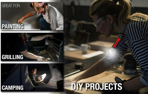 NK10 EZRED Bright ANYWEAR Neck Light for Hands-Free Lighting, Red and Black, Perfect Light for Mechanics, Camping