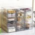 Prsildan Acrylic Drawer Organizer Set of 3 with 15 Drawers, Clear Stackable Storage for Makeup, Jewelry, Office