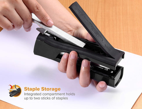 Bostitch Office Dynamo 4 in 1 Standup Stapler, 20 Sheet Capacity, Black