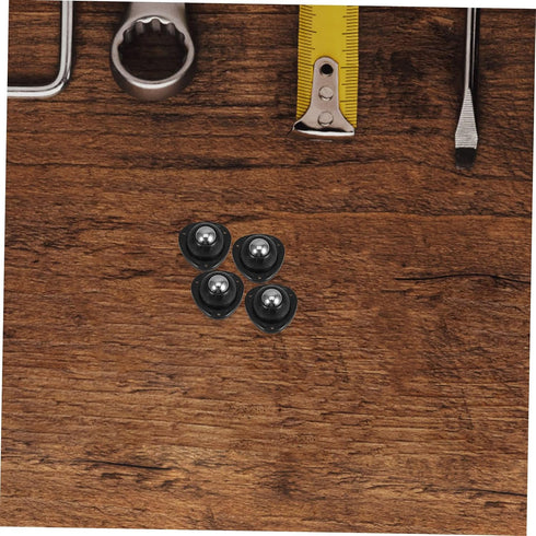 4pcs Amosfun Self Adhesive Large Mini Caster Wheels with Screws Swivel Steel Pulley for Furniture Kitchen Appliances