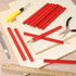 Lincia 300 Pcs Carpenter Pencils - 7 Inch Octagonal Flat Marking Pencils for Woodworking, Red