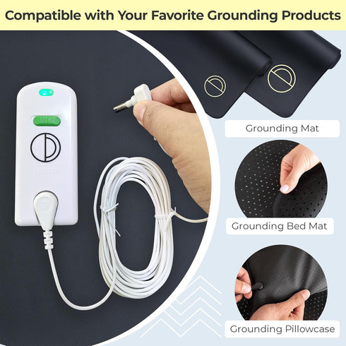 Grounding Continuity Tester for Earthing Products - Easy to Use Tester with Green Light & Grounding Cord