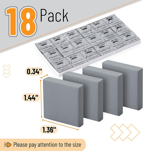 Mr. Pen Kneaded Eraser - 18 Pack Gray Kneaded Erasers for Artists, Moldable Art Erasers for Drawing