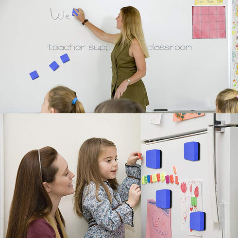 Mini Dry Erase Erasers, IHPUKIDI 48 Pack Magnetic Whiteboard Dry Erasers for Kids and Classroom, Home and Office (2 x 2