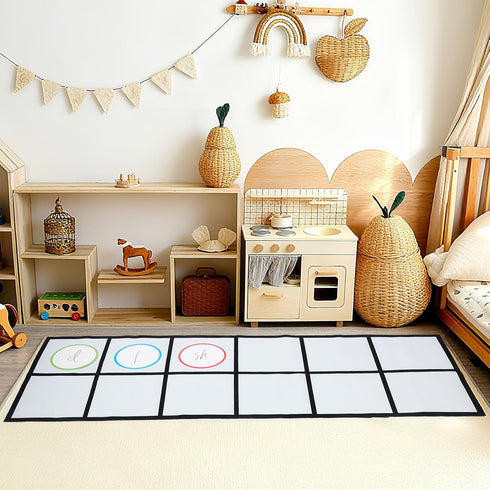 Drydiet Set 1 12 2 Elkonin Box Floor Mat Activity Include Mat Circles Hearts Science of Reading Classroom Materials