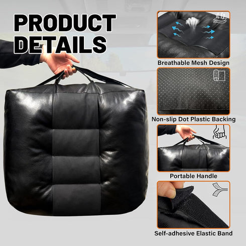 CRAURU 17.7"x15.7"x5.9" Adult Booster Car Seat Cushion for Office Chair & Driving Thick Car Seat Cushion with Handle