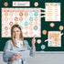 Groovy Calendar Bulletin Board Set - Retro Hippie Calendar, Seasons Weather Chart, CTP Bulletin Board Paper-Cuts for