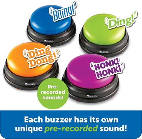 Learning Resources Answer Buzzers - Classroom Must Haves Supplies, Kids Toys, Sound Effect Button, Family Game Shows