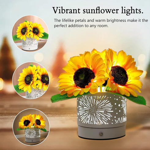 Sunflower Lamp Gifts for Women, Night Light Flower Lamp Decor for Bedroom Office Weeding Bar, Valentine's Mothers Day