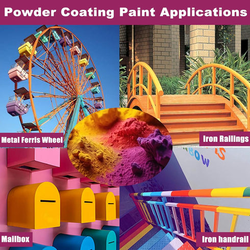 Powder Coating Powder for Metal Surfaces, Car Paint, Building Materials, Black, 4 oz