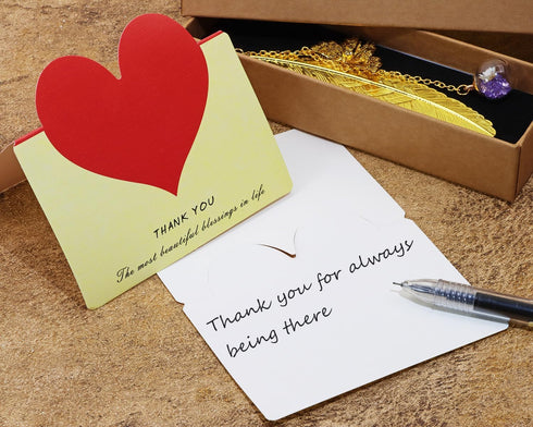 PPhtony 20PCS Heart Shaped Gift Cards Thank You Cards Notes Foldable Holiday Greeting Card Blank Inside for Small