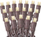 70 Warm White Wide Angle LED Mini Lights on Brown Wire 24