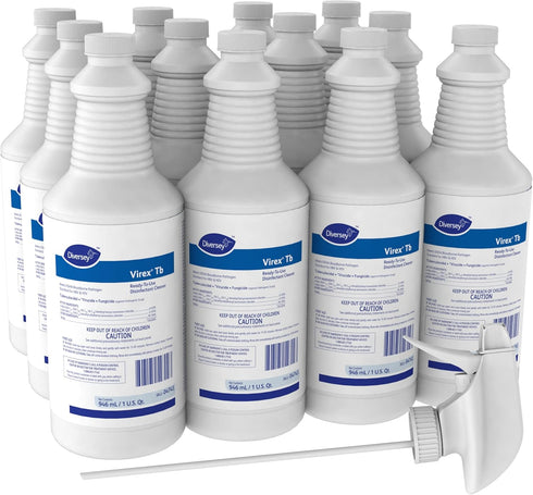 04743 Tb Ready-to-Use Disinfectant Cleaner, 32-Ounce Commercial Strength Liquid with Lemon Scent
