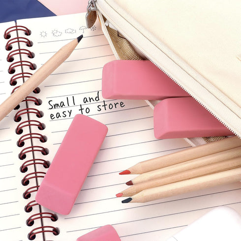 Tamaki Pink Pencil Erasers for Drawing, Large Artist Eraser, Pack of 6