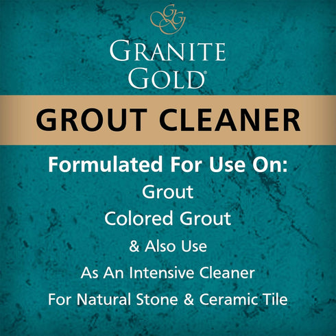 24 Granite Gold Grout Cleaner Spray with Brush for Stone, Ceramic, Glass & Colored Grout, Ounce