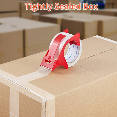 JARLINK 6 Rolls Clear Packing Tape with Dispenser - Heavy Duty Refills for Shipping, Mailing, 2.7mil Thick, 1.88 x 55