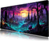 Mystic Forest Purple Desk Mat, Cute Large Mouse Pad Extended Gaming Mousepad XL, Aesthetic Keyboard Mat 31.5''X11.8''