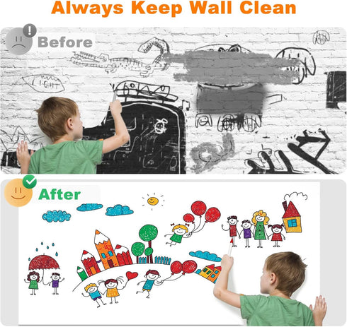 Nortix White Board Wallpaper, 36" x 24" Super Sticky Whiteboard Contact Paper for Wall, Table, Doors