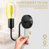 SEWACC Vintage Industrial Pull Chain Wall Sconce with Switch Black Wall Lamp Fixture for Indoor Hallway Bedroom