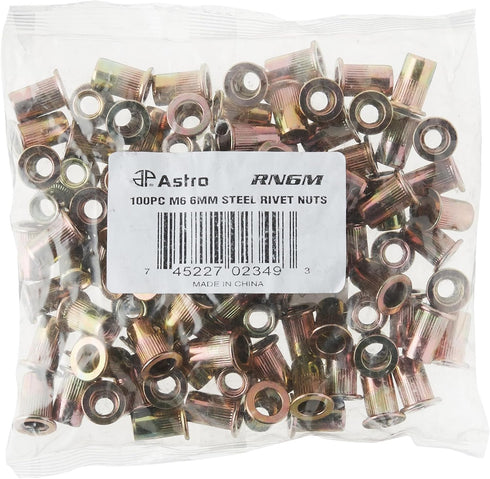 Astro Pneumatic Tool RN6M 100-Piece M6 6mm Steel Rivet Nuts by Astro Pneumatic Tool