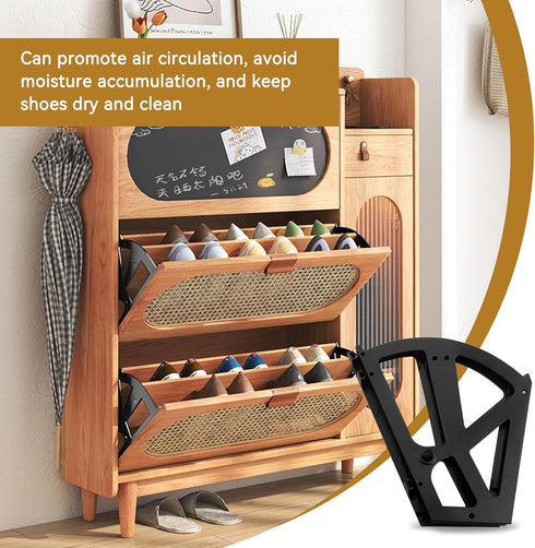 Jwthee 2 Shoe Cabinet Hinges, Layers Shoes Drawer Cabinet Hinges Flip Frames Turning Rack Replacement Cabinet Flip
