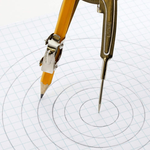 Set Inch 1-Pack BAZIC Products Geometry Math Compass w/Scale-Arm, Nickel Plated Metal Ball & HB Wood Pencil
