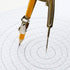 Set Inch 1-Pack BAZIC Products Geometry Math Compass w/Scale-Arm, Nickel Plated Metal Ball & HB Wood Pencil