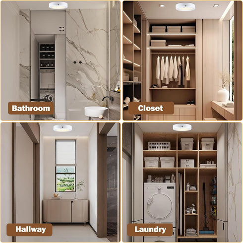 3000K 6.1inch Light,140 Closet 2-Pack LIT-PaTH Battery Operated Ceiling Light, Motion Sensor LED Ceiling Lumens Flush