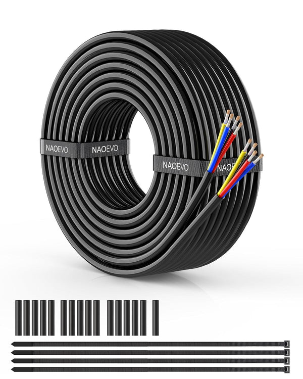 NAOEVO 18 Gauge Wire 4 Conductor Wire, 18 AWG 4 Core Stranded