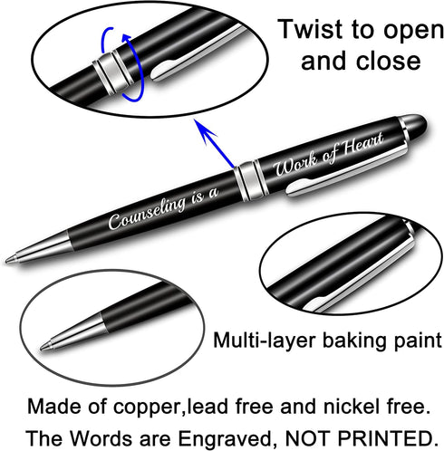 BLUPARK School Counselor Gift, Counselor Ballpoint Pen - Counseling is A Work of Heart Gift for Teacher Guidance
